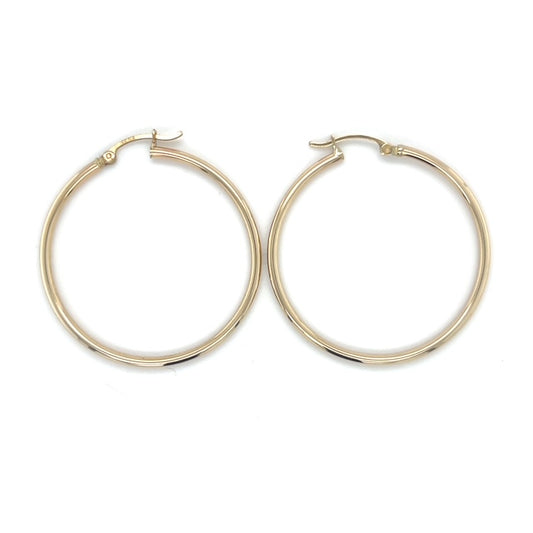 10K Yellow Gold Hoop Earrings; 2.5g