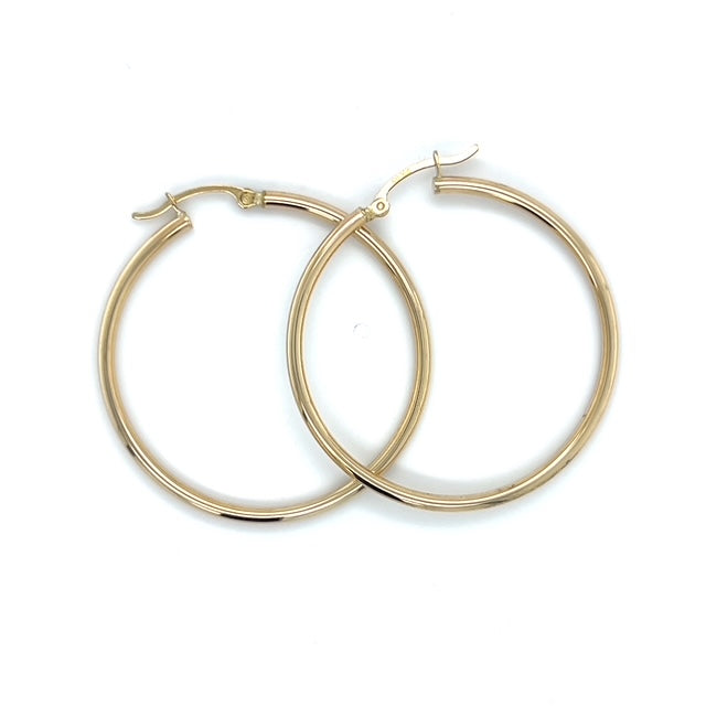 10K Yellow Gold Hoop Earrings; 1.6DWT; 2.5g