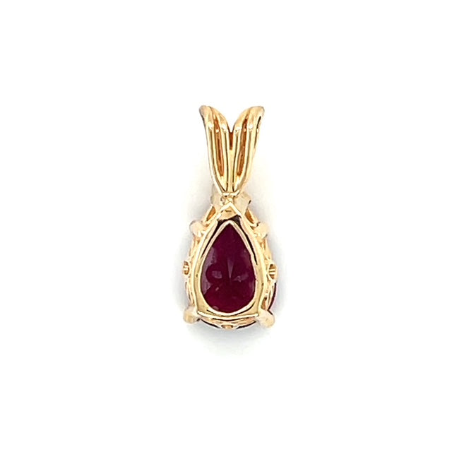 14K Yellow Gold Purple Tourmaline Pendant; 1.3g