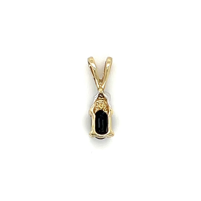 10K Yellow Gold Sapphire Pendant; 0.5g
