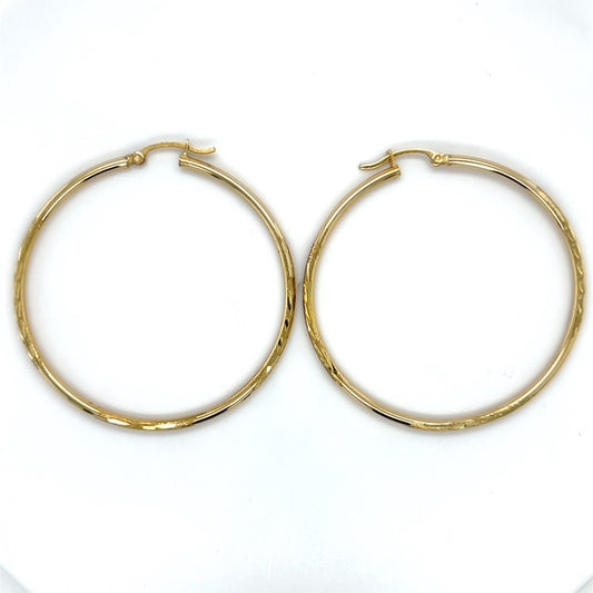 10K Yellow Gold Hoop Earrings; 1.9DWT; 3g