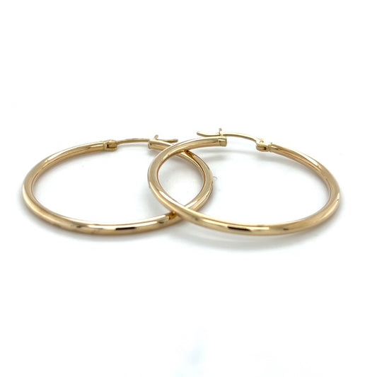 10K Yellow Gold Hoop Earrings; 1.4DWT; 2.2g