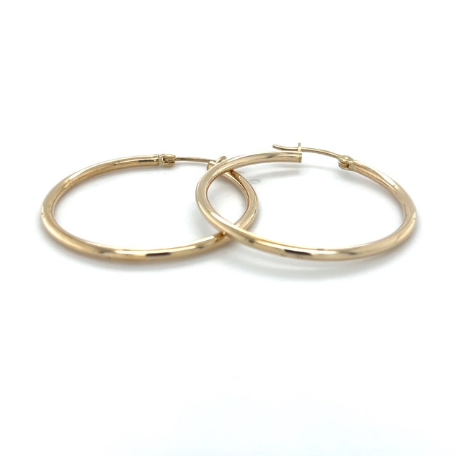 10K Yellow Gold Hoop Earrings; 1.4DWT; 2.2g
