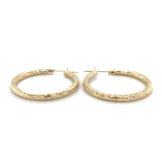 14K Yellow Gold Hoop Earrings; 2.0DWT; 3.1g