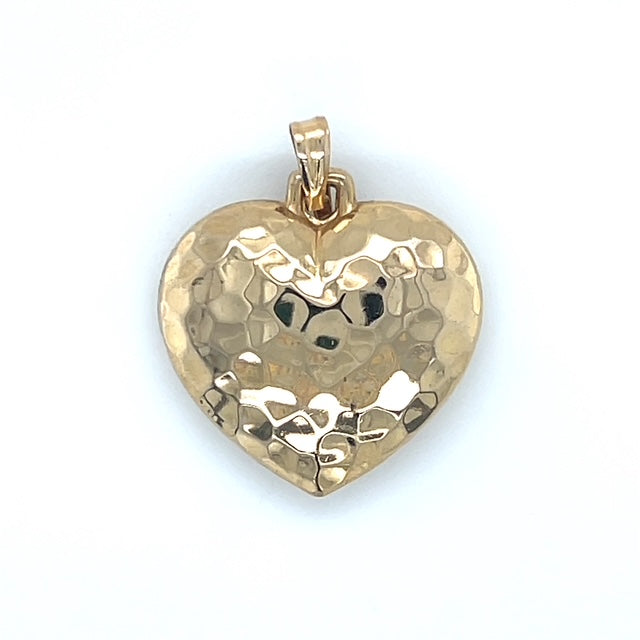 14K Yellow Gold Heart Pendant; 1.3DWT; 2g