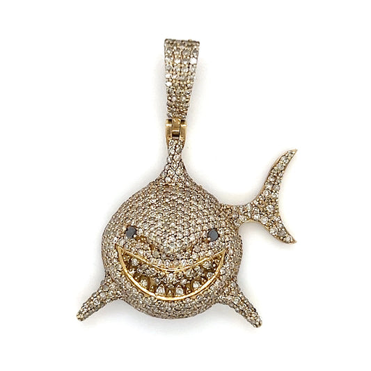 10K Yellow Gold Diamond Shark Pendant; 0.50 CTW; 7.3g