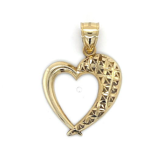 10K Yellow Gold Heart Pendant; 1.9DWT; 3g
