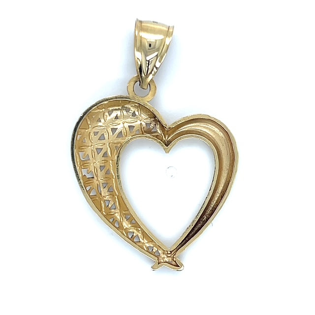 10K Yellow Gold Heart Pendant; 1.9DWT; 3g