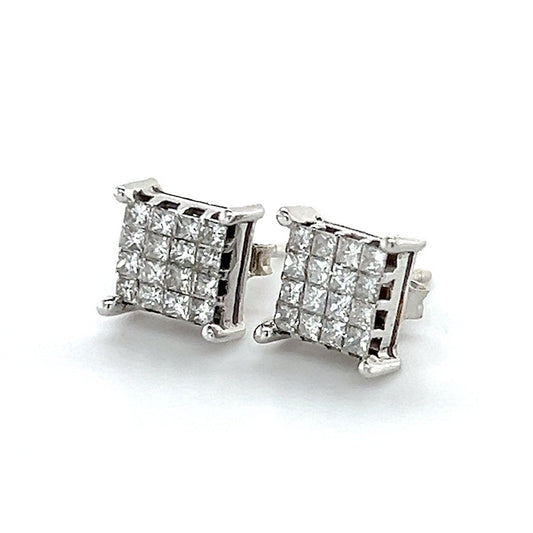 14K White Gold Diamond Earrings; 0.50CTW; 2.0g