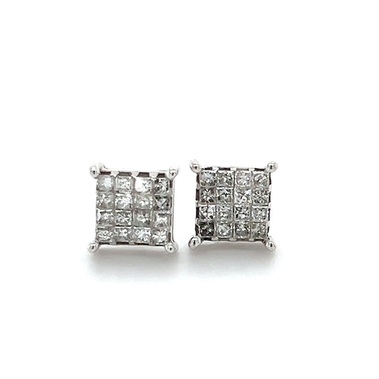 14K White Gold Diamond Earrings; 0.50CTW; 2.0g
