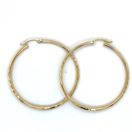 10K Yellow Gold Hoop Earrings; 1.9DWT; 2.9g