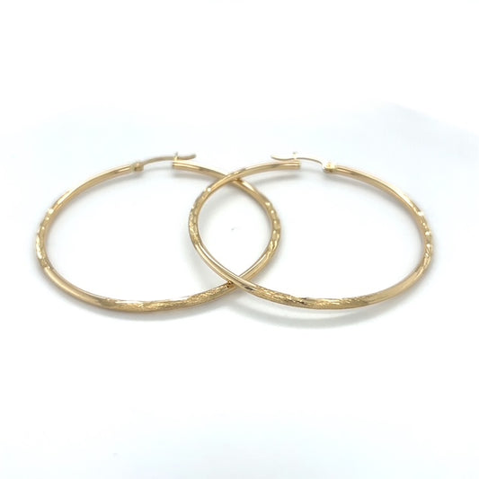 10K Yellow Gold Hoop Earrings; 1.9DWT; 2.9g