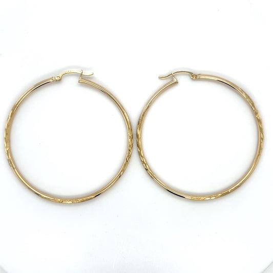 10K Yellow Gold Hoop Earrings; 1.9DWT; 2.9g