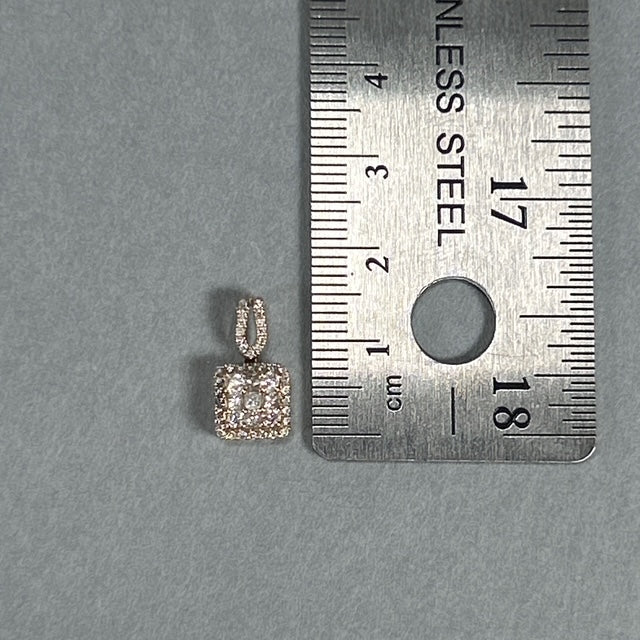 14K Yellow Gold Diamond Square Pendant; 0.40CTW; 1.4g
