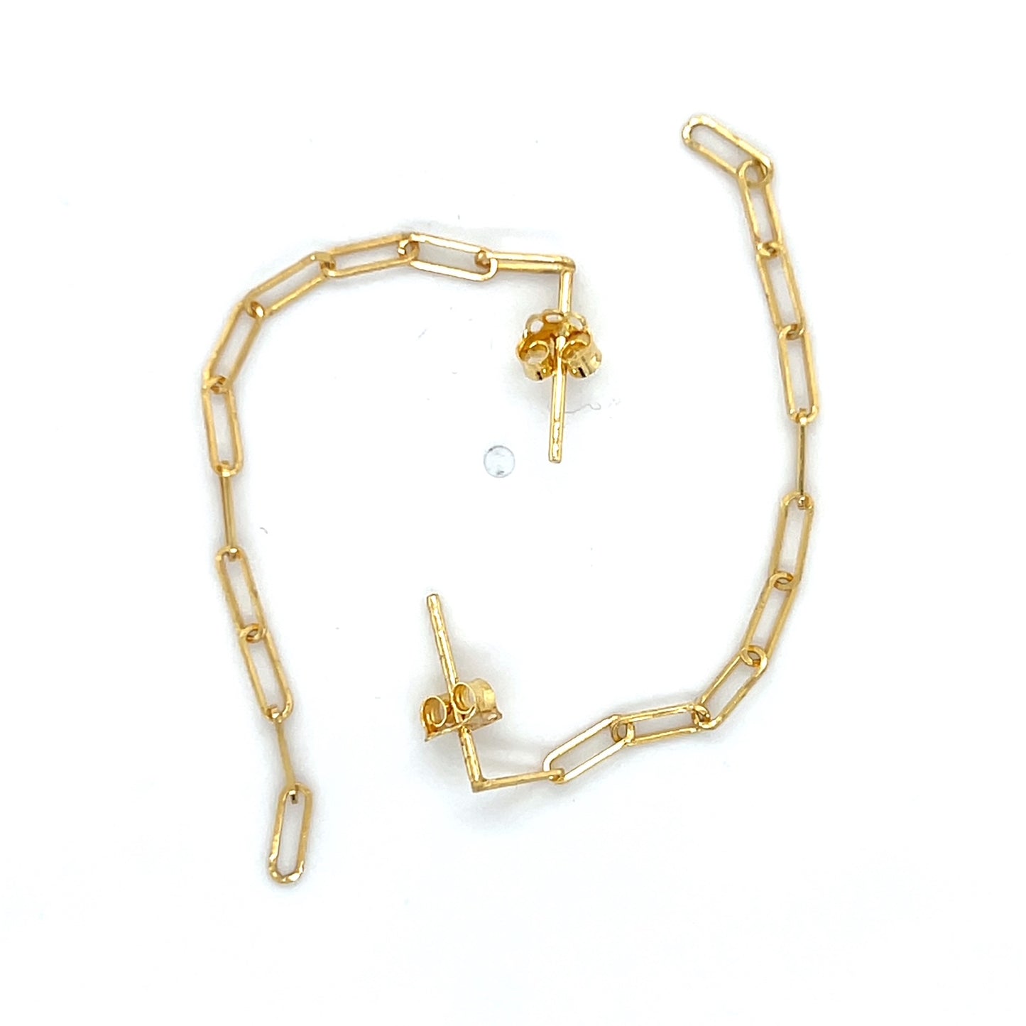 14K Yellow Gold Chain Drop Earrings; 0.7DWT; 1.1g