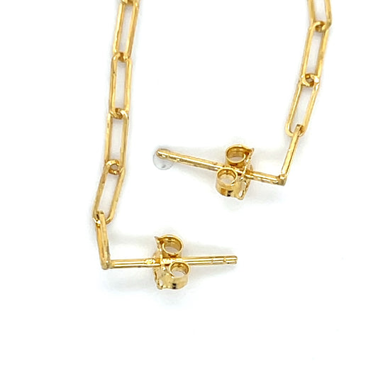 14K Yellow Gold Chain Drop Earrings; 0.7DWT; 1.1g