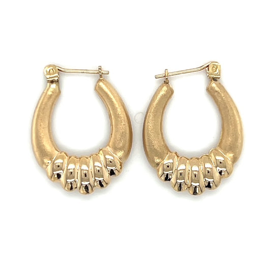 14K Yellow Gold Hoop Earrings; 0.9DWT; 1.4g