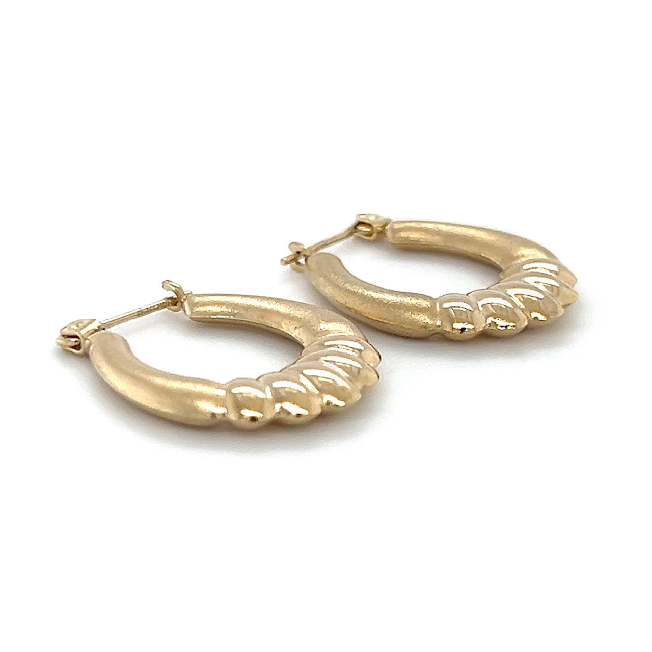 14K Yellow Gold Hoop Earrings; 0.9DWT; 1.4g