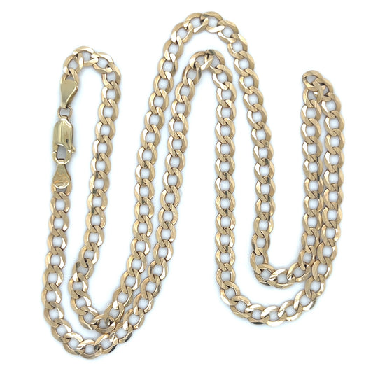10K Yellow Gold 22.5" Curb Chain; 11.2g