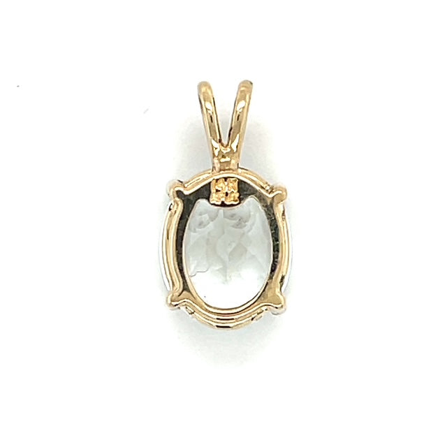 14K Yellow Gold Aquamarine Pendant; 1.3DWT; 2g