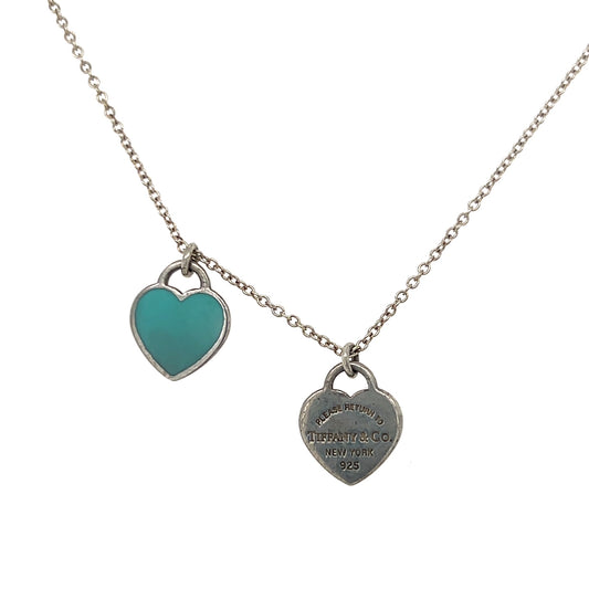 925 Sterling Return to Tiffany & Co. 16" Double Heart Tag Necklace