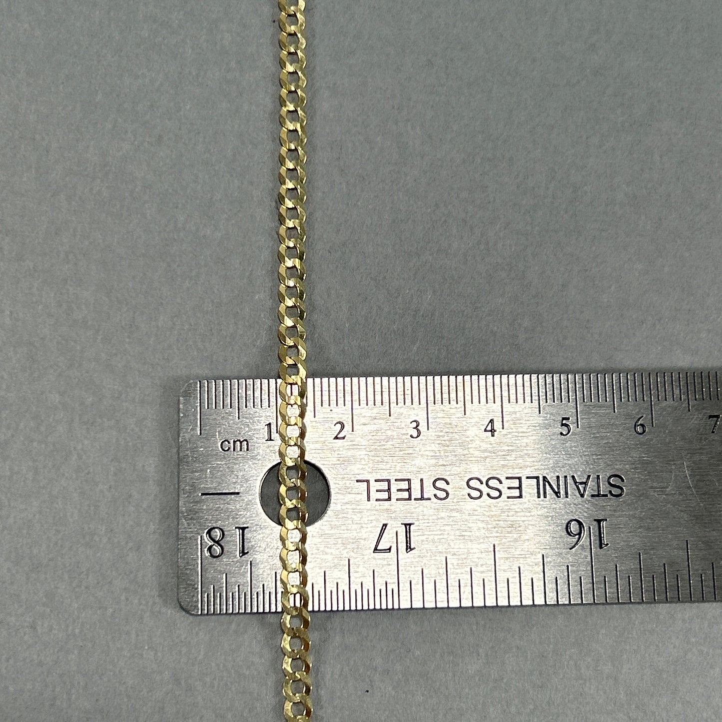 14K Yellow Gold 22" Curb Chain; 8.3g