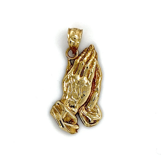 10K Yellow Gold Prayer Hands Pendant; 0.70DWT; 1.1g