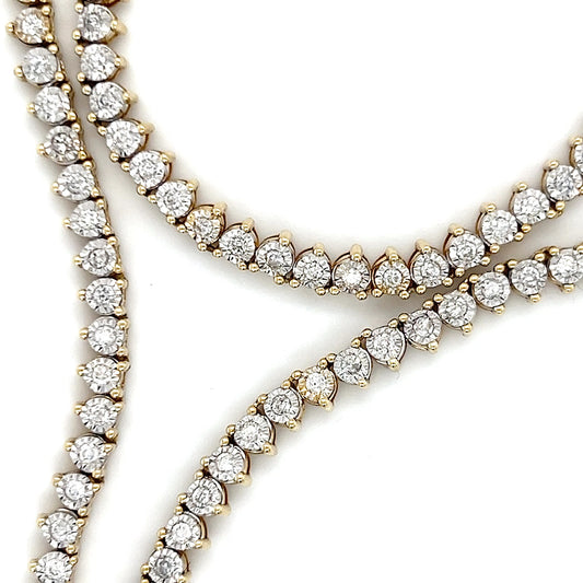 10K Yellow Gold Diamond 25" Chain Necklace