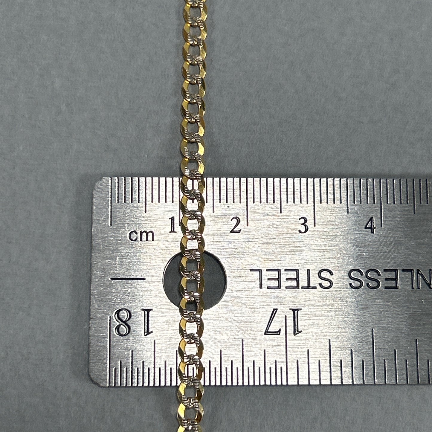10K Two-Tone Gold 24" Curb Chain; 8g