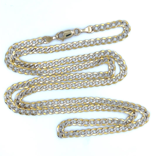 10K Two-Tone Gold 24" Curb Chain; 8g