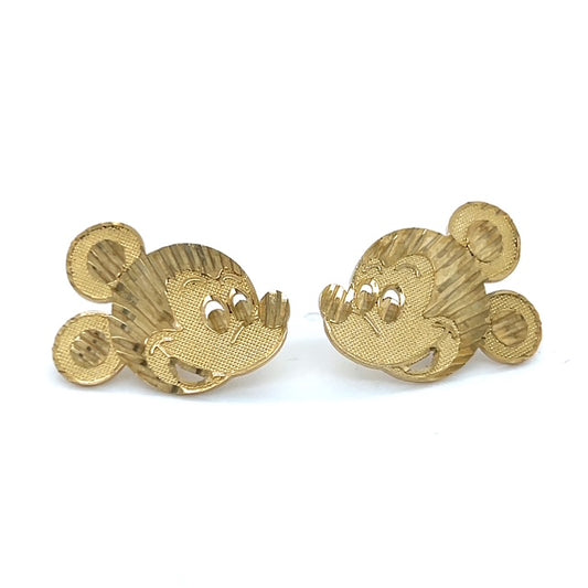 10K Yellow Gold Mickey Mouse Earrings; 1.8DWT; 2.9g
