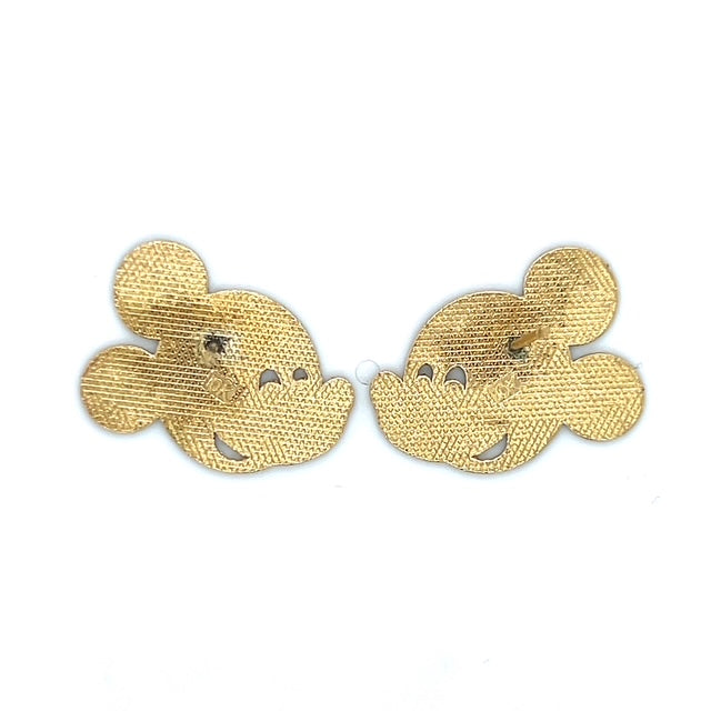 10K Yellow Gold Mickey Mouse Earrings; 1.8DWT; 2.9g