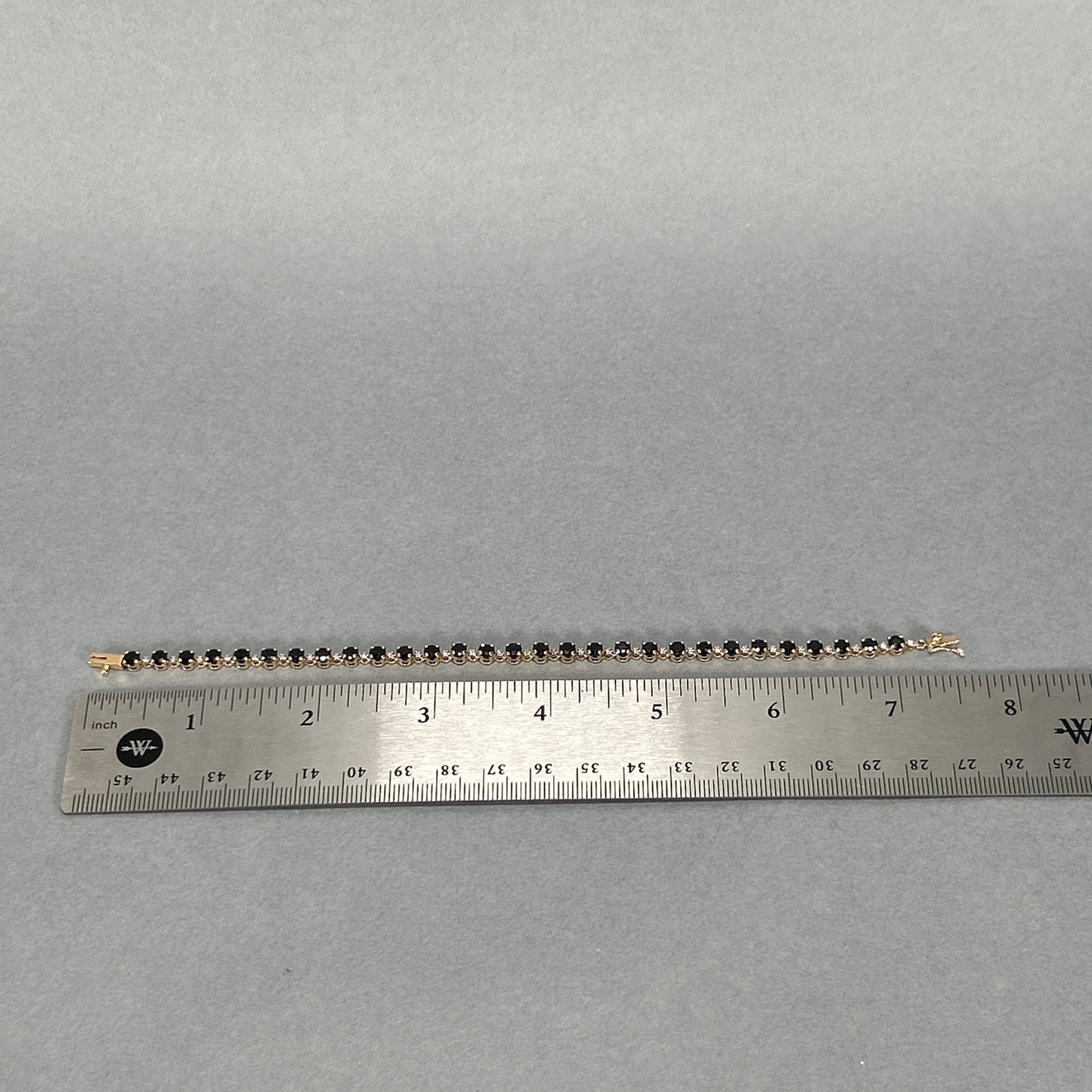 10K Yellow Gold Sapphire 7.5" Bracelet; 4.4DWT; 6.8g