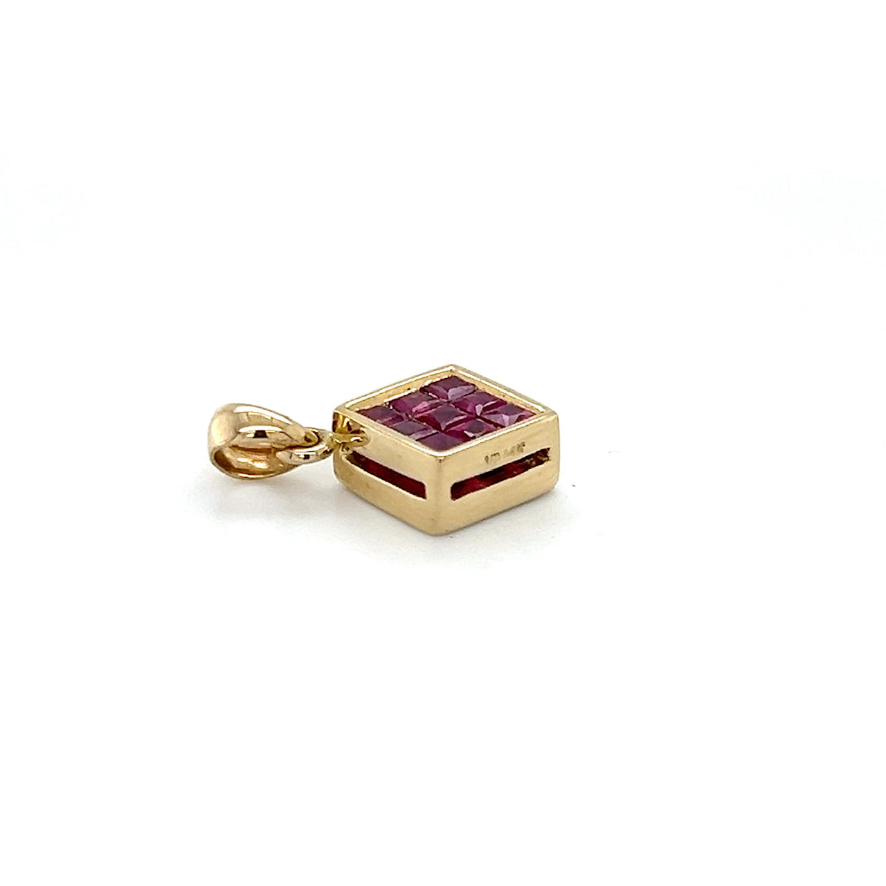 14K Yellow Gold Ruby/Sapphire Pendant; 2g