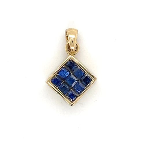 14K Yellow Gold Ruby/Sapphire Pendant; 2g