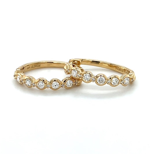 14K Yellow Gold Diamond Hoop Earrings; 0.33CTW; 3.3g