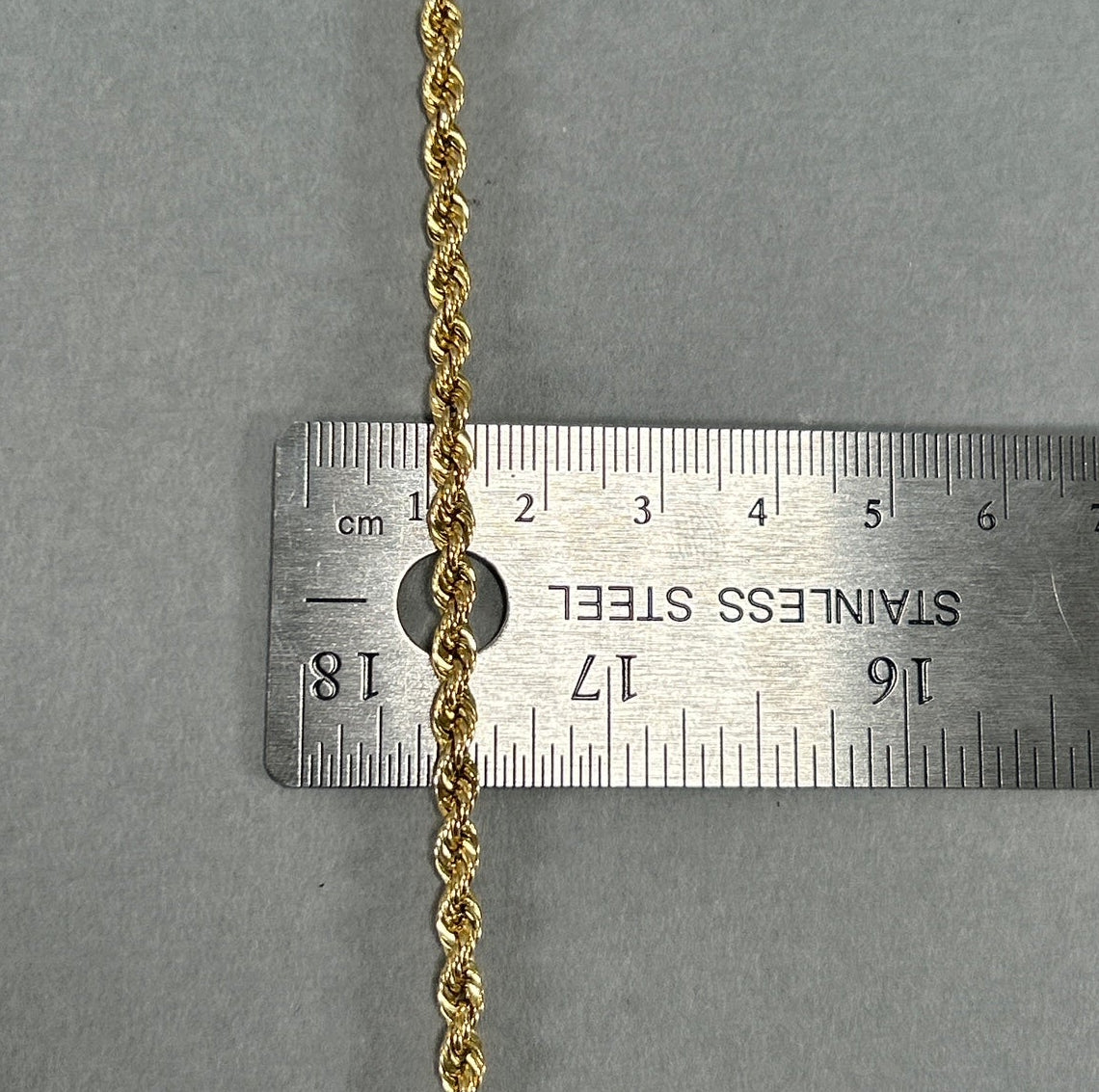 10K Yellow Gold 30" Rope Chain; 10.2g