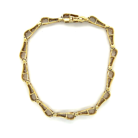14K Yellow Gold Diamond 7" Bracelet; 3.50CTW; 14.9g