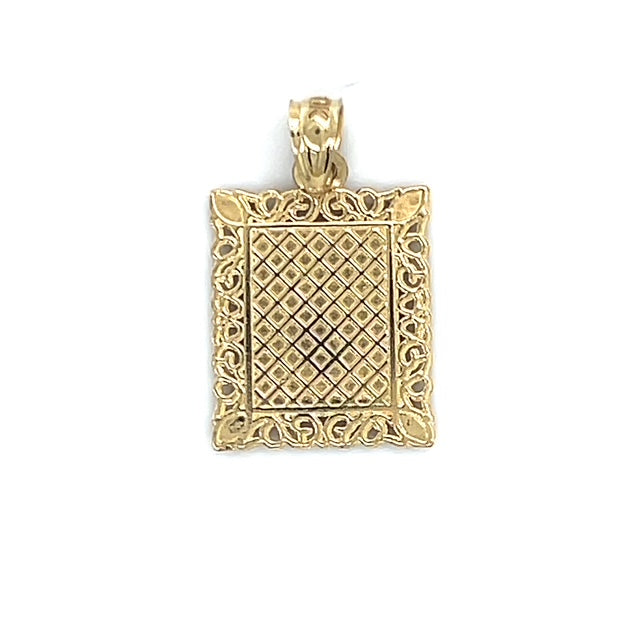 10K Two-Tone Gold "J" Pendant; 0.7DWT; 1g
