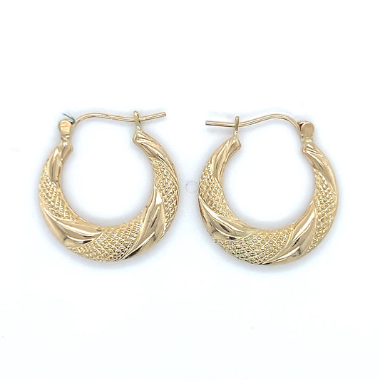 14K Yellow Gold Hoop Earrings; 1.1DWT; 1.7g
