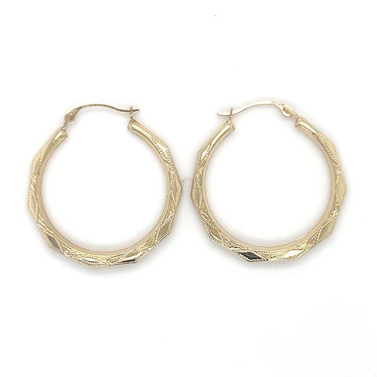 14K Yellow Gold Hoop Earrings; 0.6DWT; 1g