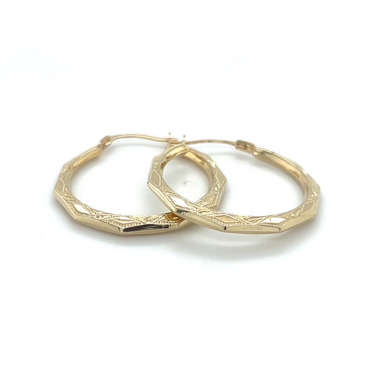 14K Yellow Gold Hoop Earrings; 0.6DWT; 1g