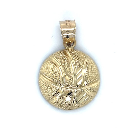 10K Yellow Gold Basketball Pendant; 1.5DWT; 2.4g