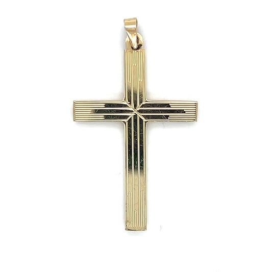 14K Yellow Gold Cross Pendant; 0.7DWT; 1.1g