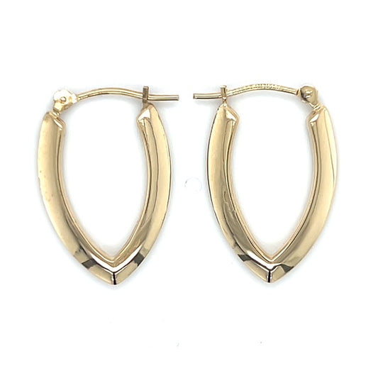14K Yellow Gold V-Shaped Hoop Earrings; 0.7DWT; 1.1g