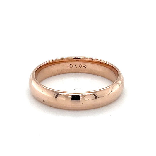 10K Rose Gold Wedding Band; 3.6g; Size 7.5