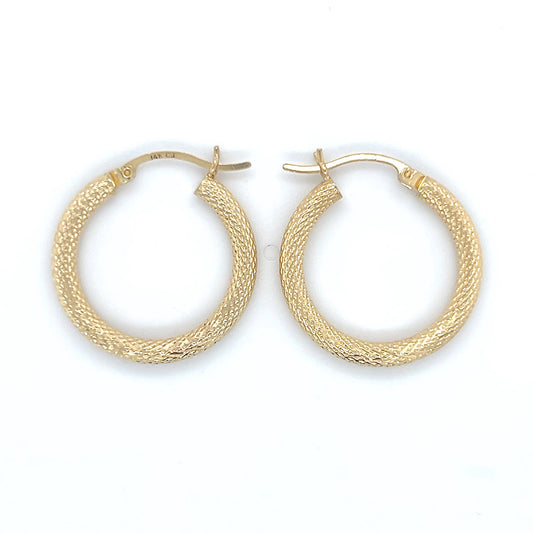 14K Yellow Gold Hoop Earrings; 1.2DWT