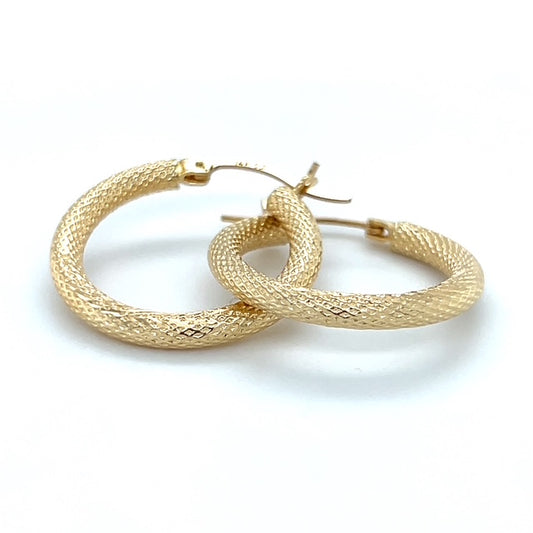 14K Yellow Gold Hoop Earrings; 1.2DWT