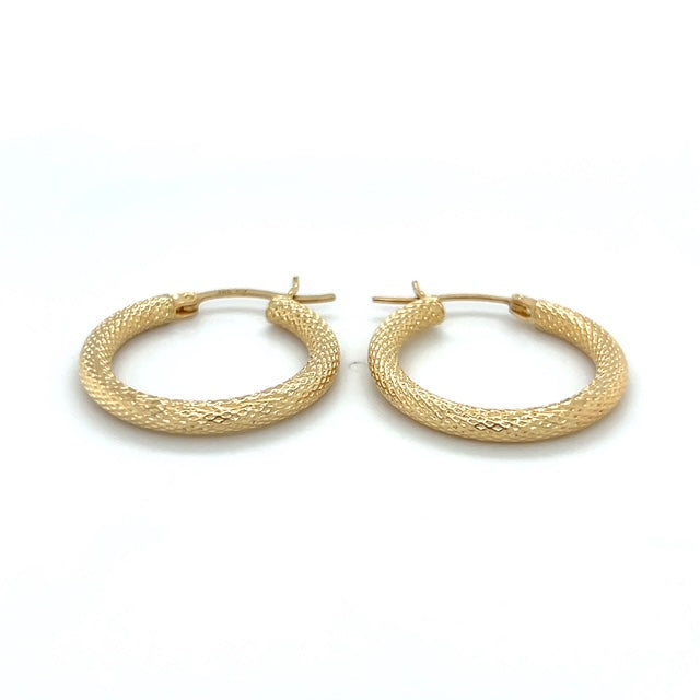 14K Yellow Gold Hoop Earrings; 1.2DWT