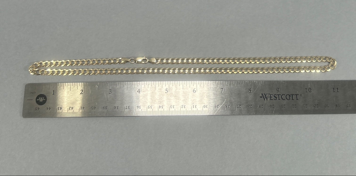 10K Yellow Gold 22" Curb Chain; 16.8g